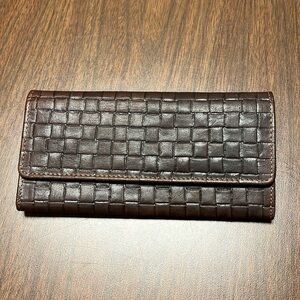 Jack Georges’ full‎ woven collection clutch wallet, NWT